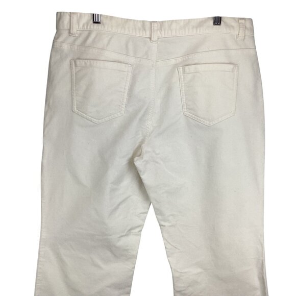 Talbots Signature Boot Womens Cream Velvet Pants Size Petites 16 16P Off-White - Picture 5 of 8